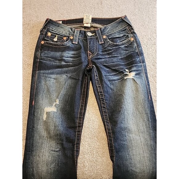 VTG True Religion Joey Women Jeans Bootcut Flare Flap Pocket  Sz 27 Made USA - Picture 5 of 16